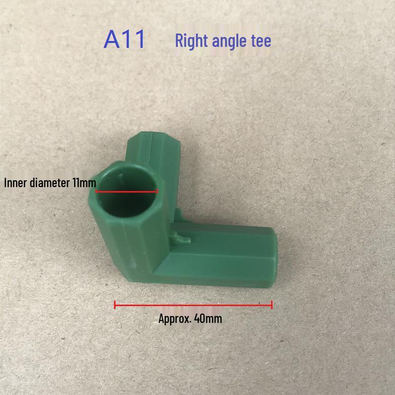 Right-Angle Three-Way Greenhouse Heating Tent Connector for Gardening Tools.