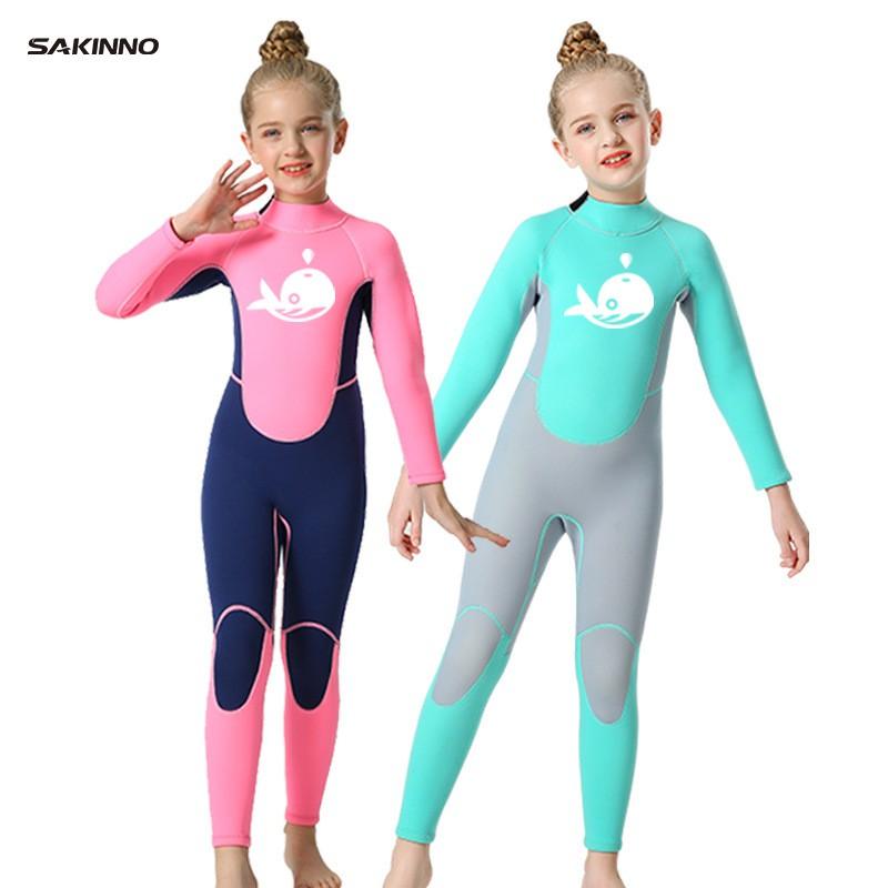 Kids Girls Neoprene Wetsuit Diving Snorkeling Swimming Surfing Warm Thermal UV Protection Winter