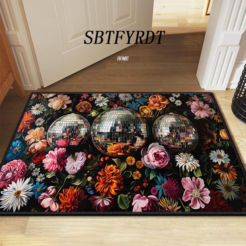 60*90cm Cute Animal Printed Crystal Velvet Floor MATS, Cute Animal Bathroom Anti-slip Floor MATS, Holiday Decoration Living Room and Bedroom Door MATS