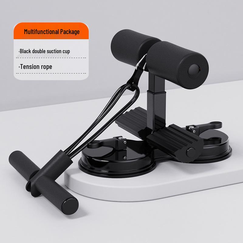 Dual Suction Cup Sit-Up Assistor with Pull Rope for Junior High Ab Workouts