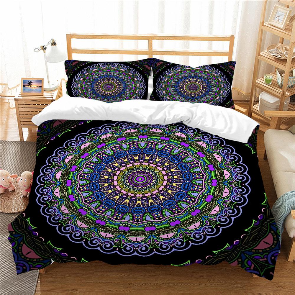 Bohemian 3D Digital Printing Bedding Two Three Piece Set Polyester EU single 135*200