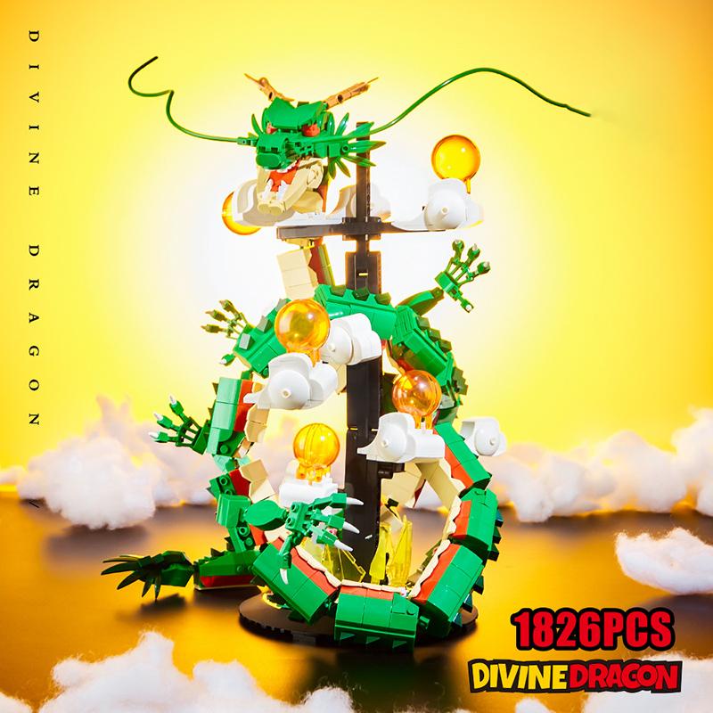 MOC Creative 1826Pcs Divine Dragon Japanese Anime Figures Building Blocks Ideas Dargon Character Ball Bricks Collection Toy Gift