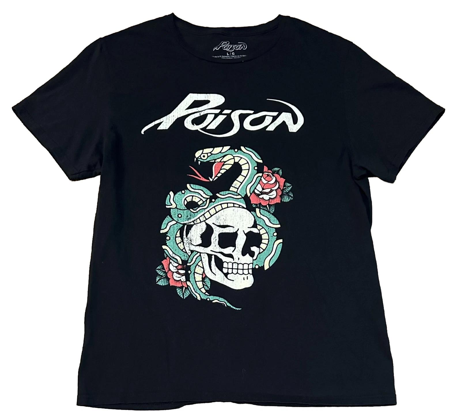 Poison Rock Band 2023 Cyanide Black Short Sleeve T Shirt Adult Mens Size Large 4XL