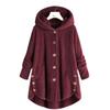 Fashion Autumn Winter Women's Solid Button Coats Ladies Warm Bear Loose Outwear Female Plush Coat Hooded Wool Jackets