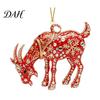 Acrylic Festive Hanging Pendants 2D Goat Christmas Tree Ornament, Zodiac Pendant with Gold String, Year Red Gradient Decor of The Ornament 2027,