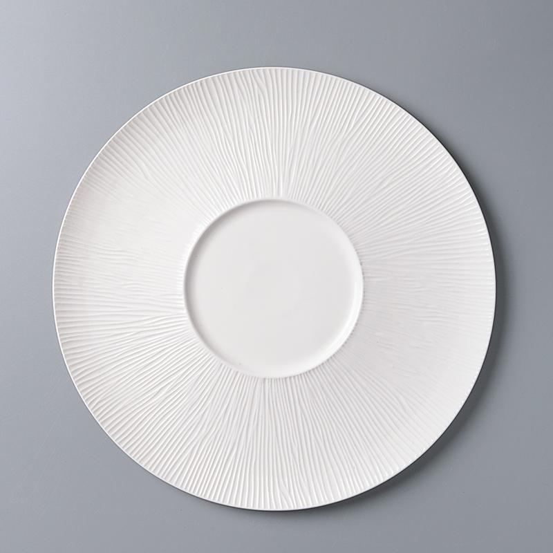 Creative White Top-grade Western Steak Dinner Plate French Tableware Top-grade Home Kitchen Pasta Vegetable Round Tray