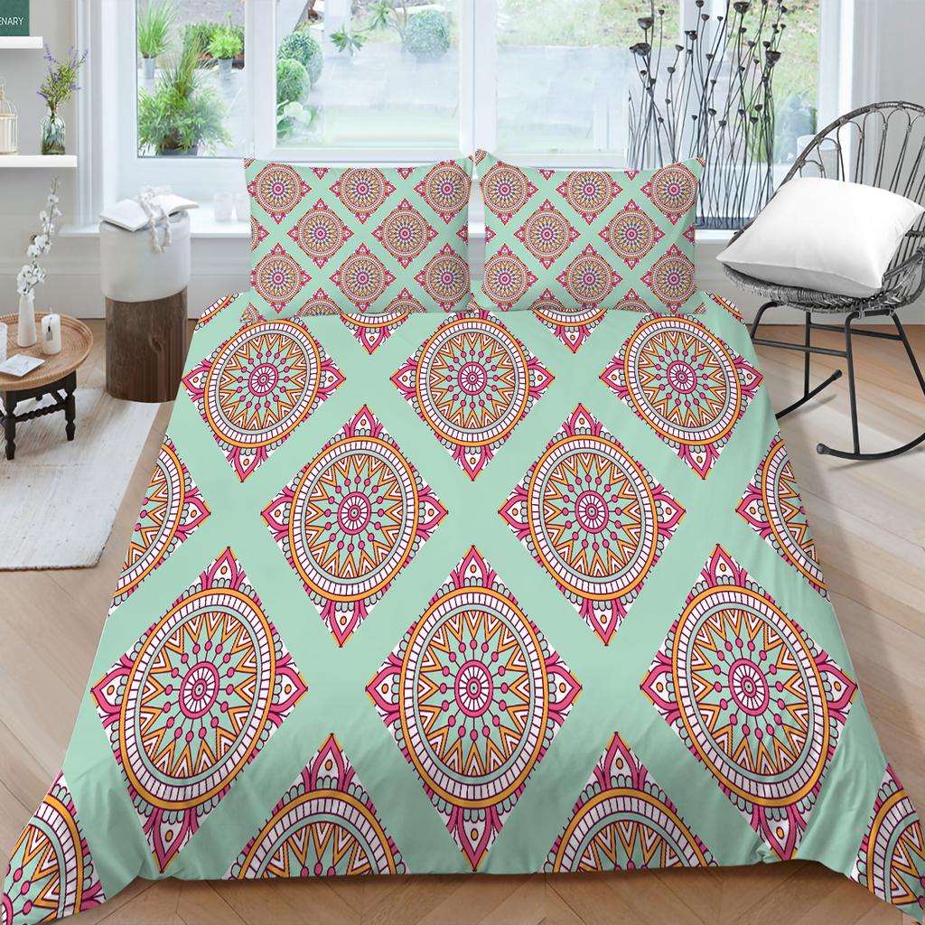 3D bohémské tištěné povlečení Jednolůžková manželská postel v plné velikosti s tropickým vzorem povlak na polštář a povlak na přikrývku Pohodlná domácí dekorace