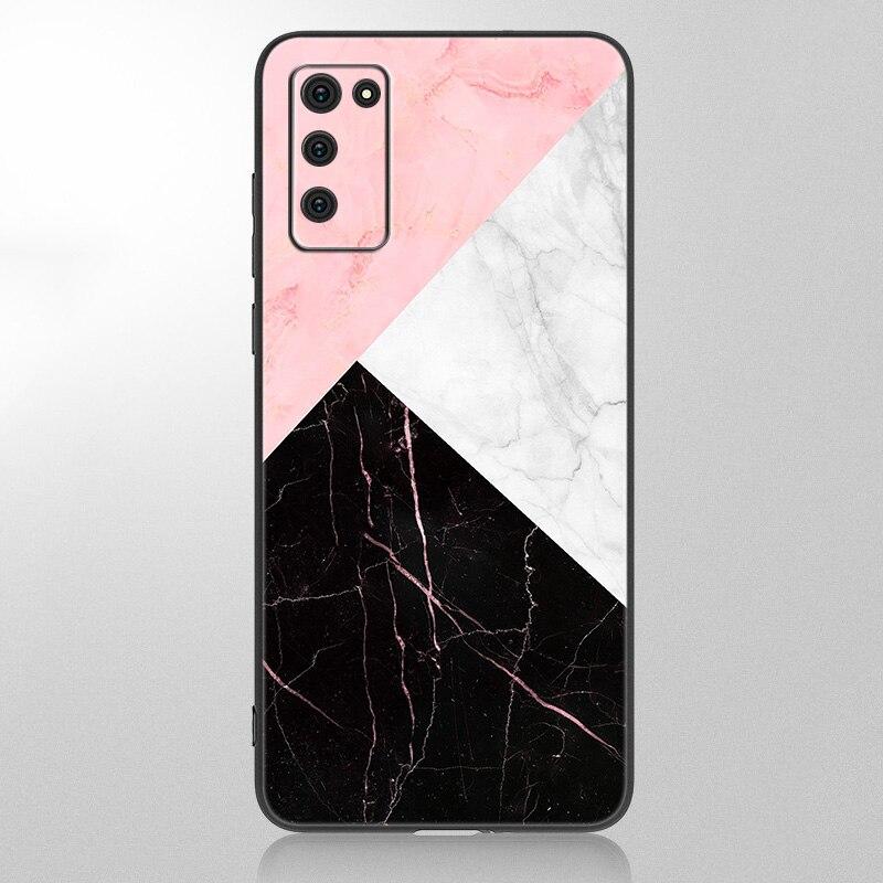 Černobílý mramorový kryt pro Samsung Galaxy A12 A02S A22 A32 A52 A72 A71 A51 A41 A31 A21 A11 A50 A70 A10S A20S Černý kryt