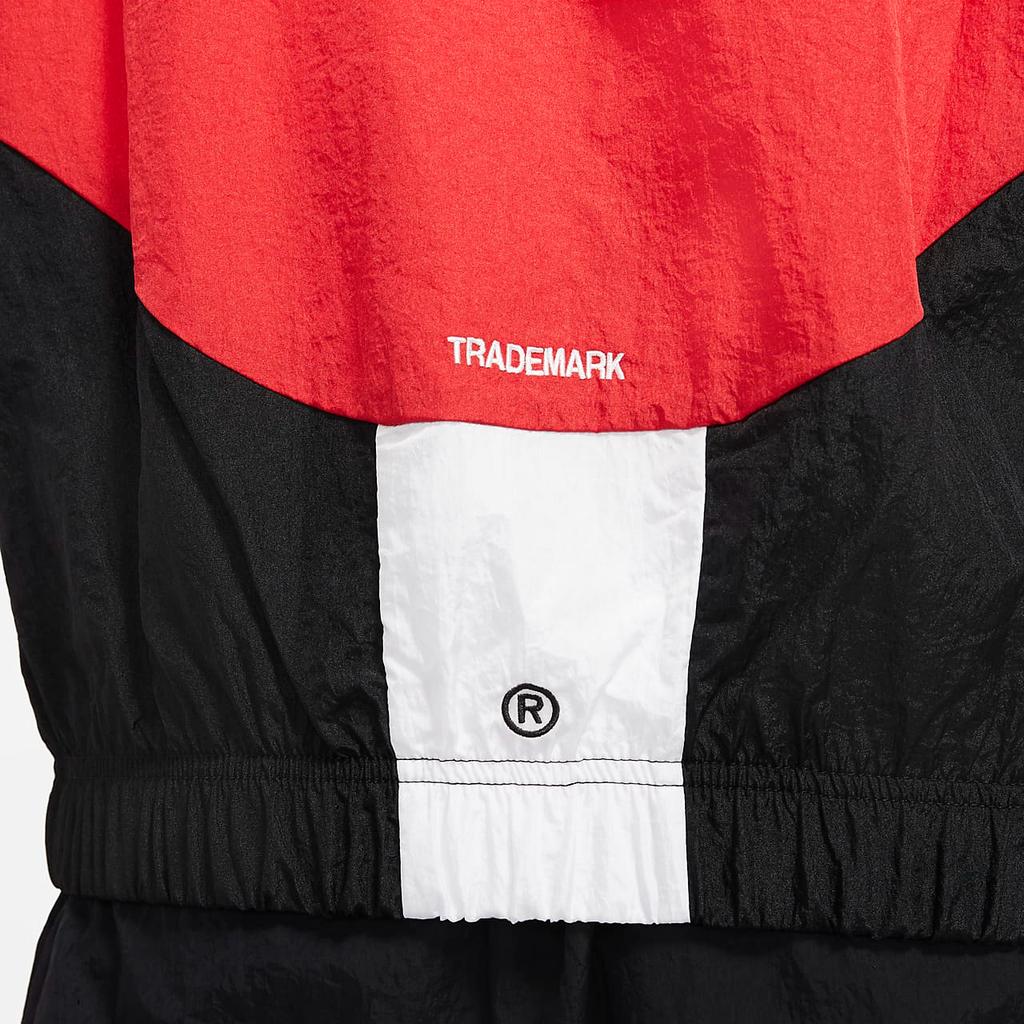 Nike Sportswear Swoosh Color-Block Large Logo Print Hooded Woven Jacket Men Outerwear Red DD5968-657