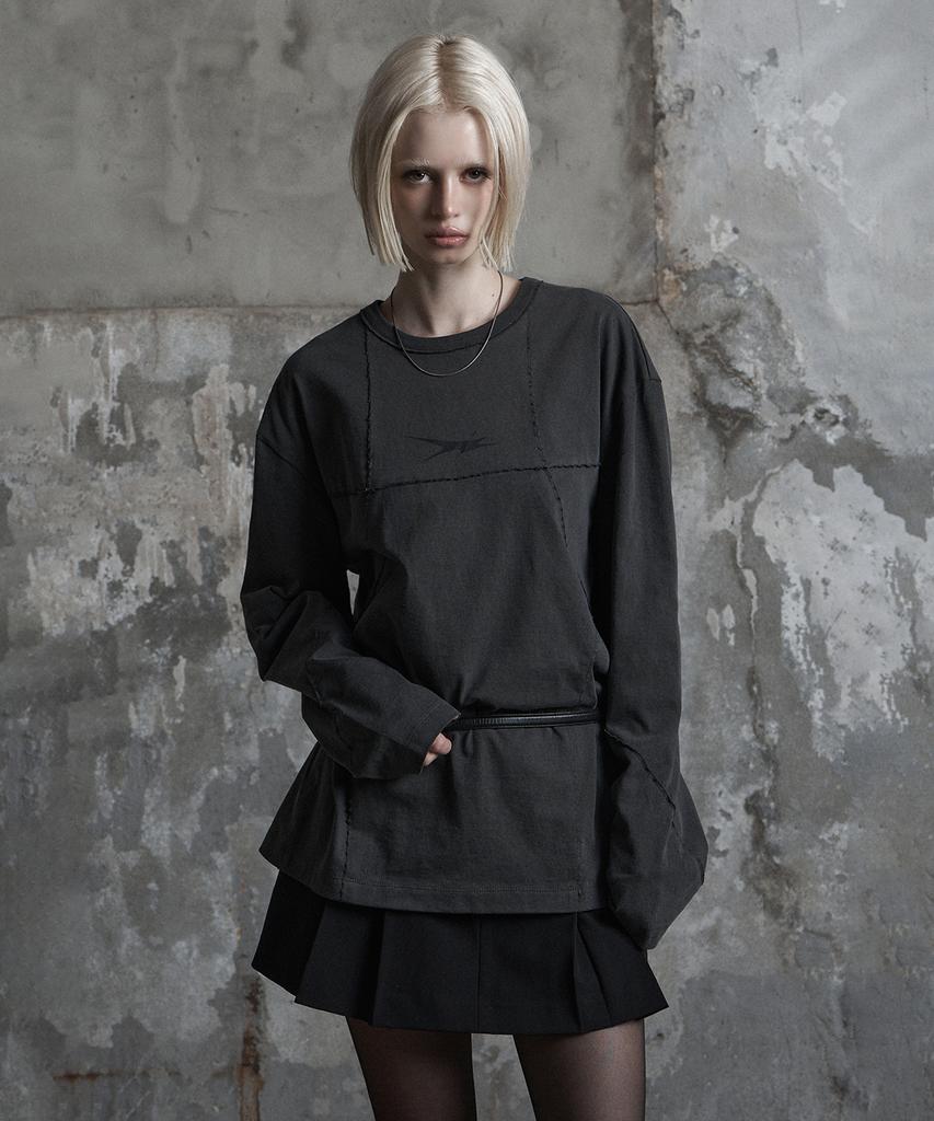 Jenyujeu Line Pigment Long Sleeve - Charcoal