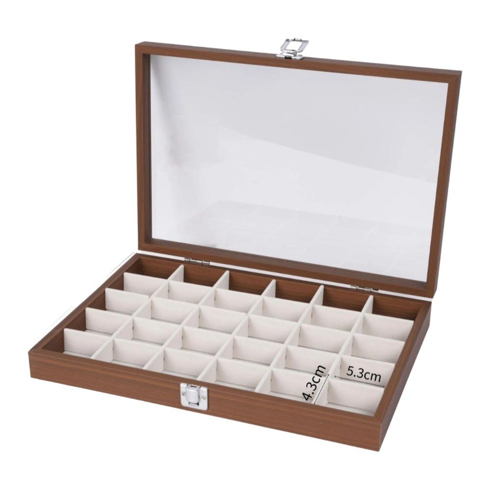 Retro Jewelry Display Tray Decorative Soft Lining Watch Display Tray with Compartments Visible Jewelry Box Necklace Storage