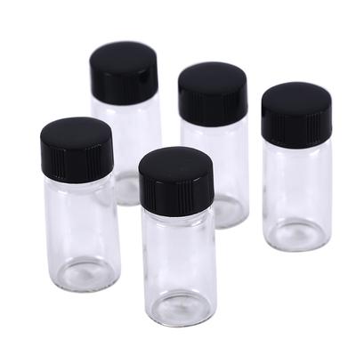 5Pcs 5Ml Small Cute Lab Glass Vials Bottles Clear Containers With Screw Cap