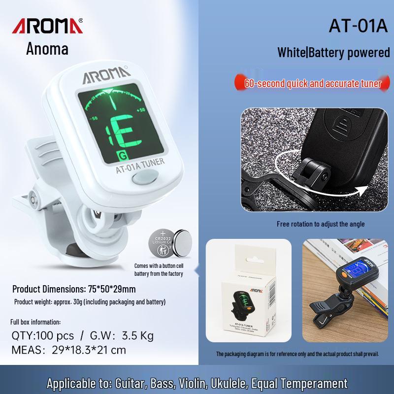 Aroma Annoma AT-01A Universal Guitar, Ukulele, and Violin Tuner