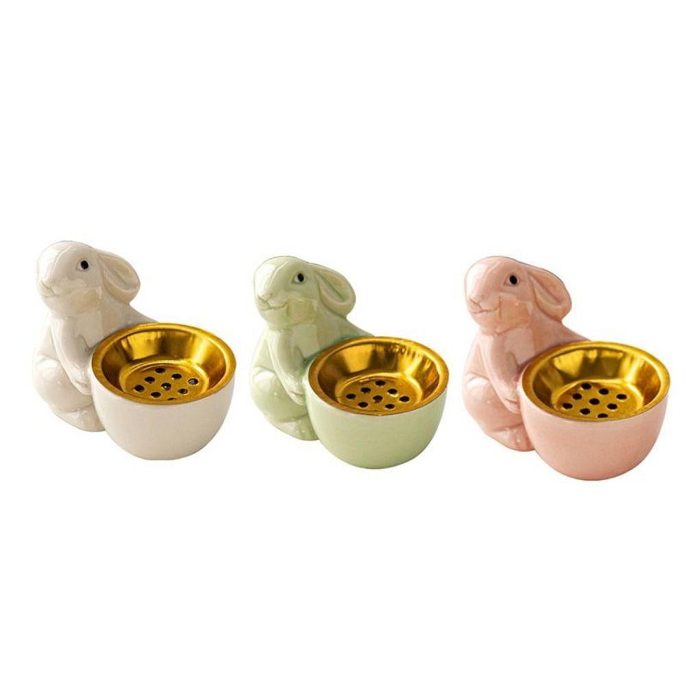 Cute Rabbit Incense Holder Unique Ceramic Aromatherapy Tray Little Rabbit Incense Stove Gift