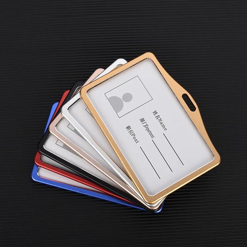Aluminum Alloy Card Cover Men Women Business Work Name Card ID Badge Lanyard Metal Case Credit Card Holder Bags Protector