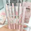 Cute Floral Press Pen Set 0.5mm Head Black Speed Dry Neutral Pen Student Stationery Cartoon Colorful Signature Cute Floral Pen