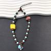 Colorful Puppy Head Camera Beaded Lanyard Pendant for Mobile Phones. Handmade and Cute for DIY Enthusiasts. Great for Female Users.
