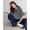 Demana Bare Feel Summer Color-Block Striped T-Shirt