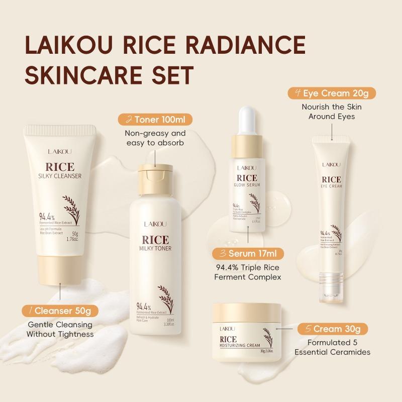 LAIKOU Rice Brightening and Moisturizing Set, Face Care