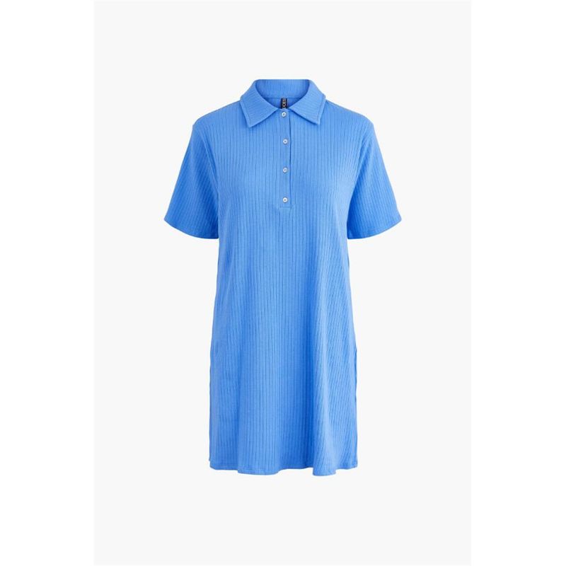

Ozhouzhan Pure Yuan Single Comfortable Solid Cotton Stretch Summer Simple Women s Short Sleeve Polo Collar Shirts Dress Blue L