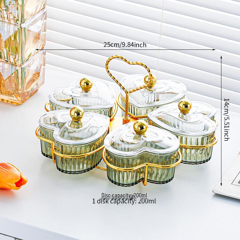 Heart-Shaped Dustproof Dried Fruit Tray - Living Room Coffee Table Snack Box & Storage Bowl