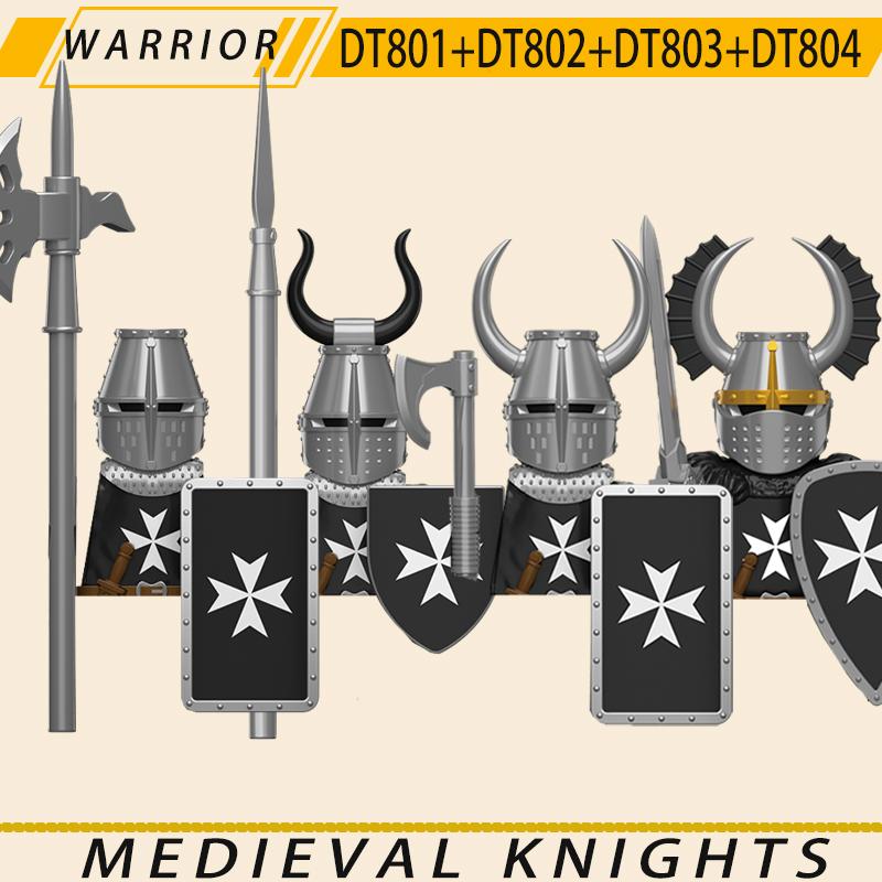 Medieval Military Jerusalem Tripoli Knight Building Blocks Castle Lionheart Hospital Teutonic Soldier Figures Warrior Bricks Toy