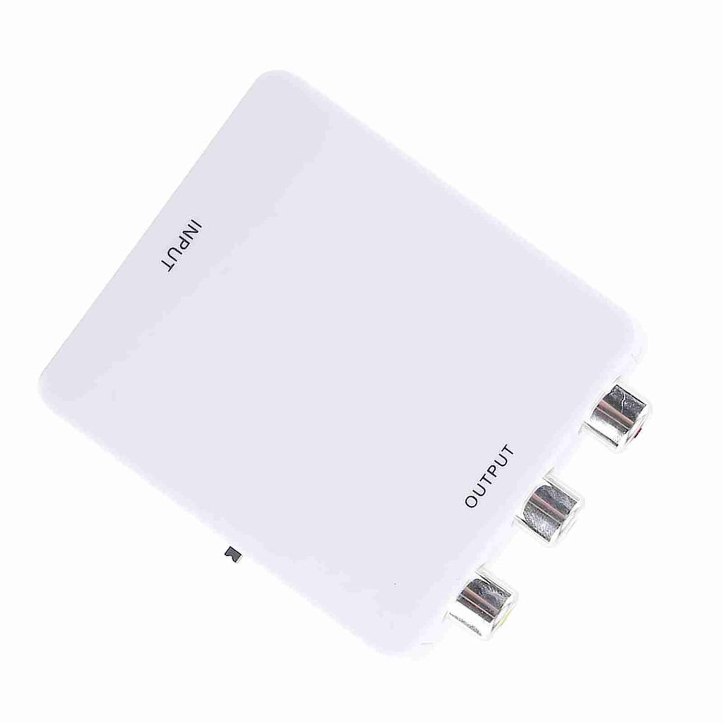 Digital HD Input to RCA Composite Video Audio AV CVBS Adapter Converter 720p 1080p White