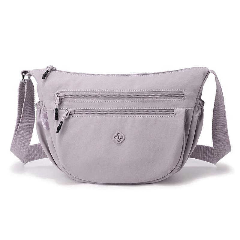 Bolso cruzado ligero de nailon para mujer con múltiples compartimentos con cremallera para viajes y uso diario