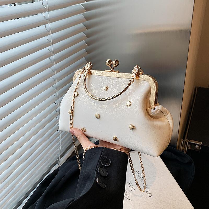 Fashi Small Tote Women's Evening Bags Elegant Love Ladies Chain Shoulder Crossbody Bag Dinner Top-handle Female Handbags Purse