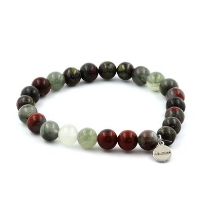 Steine ​​und Mineralien. Armband Perlen Jaspis Drachenblut 8 mm. Hergestellt in Frankreich.