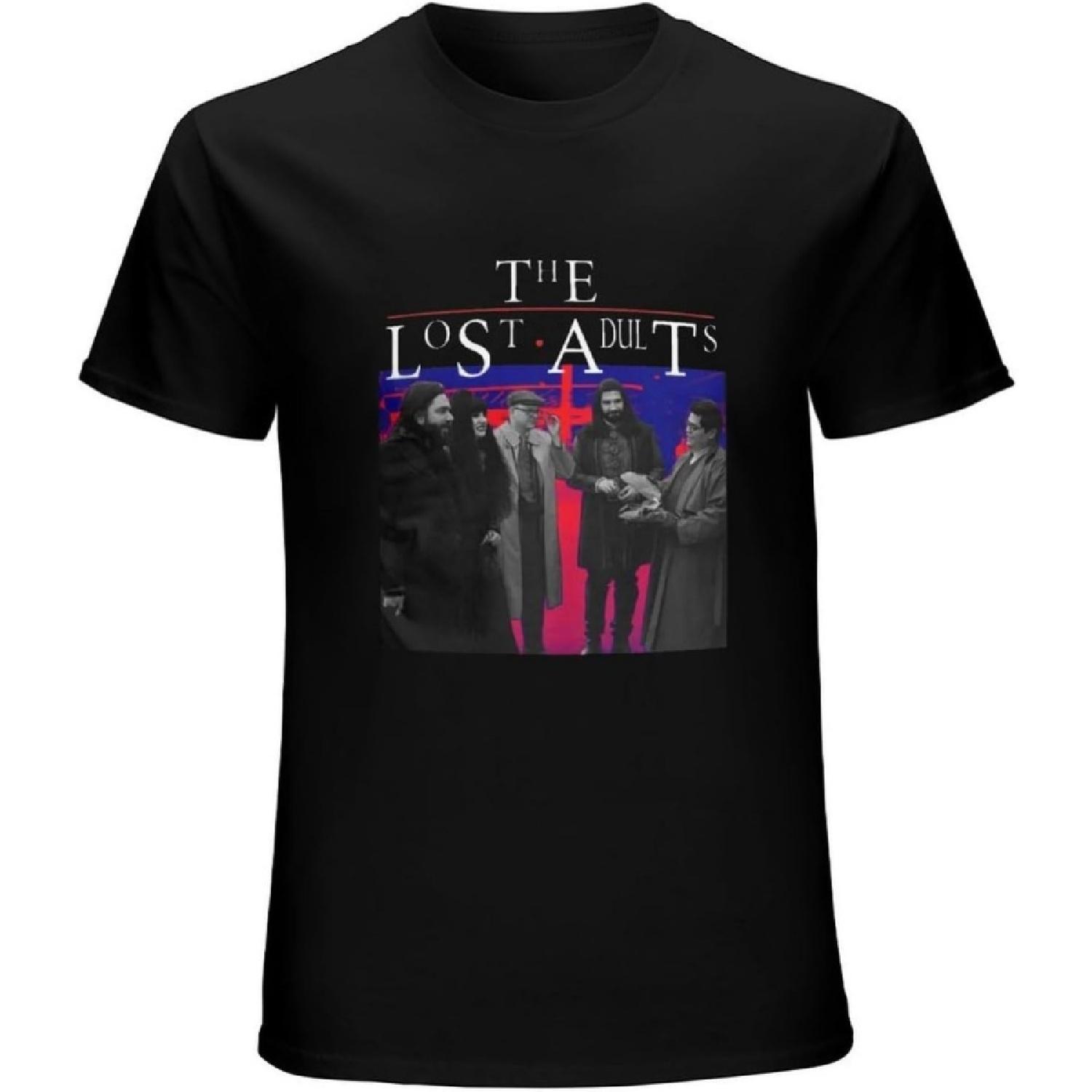 

What We Do in The Shadows The Lost Adults Men s Clothing Crazy T-Shirt Round Neck Shirt Clothing Summer Black XXXXXL чорний