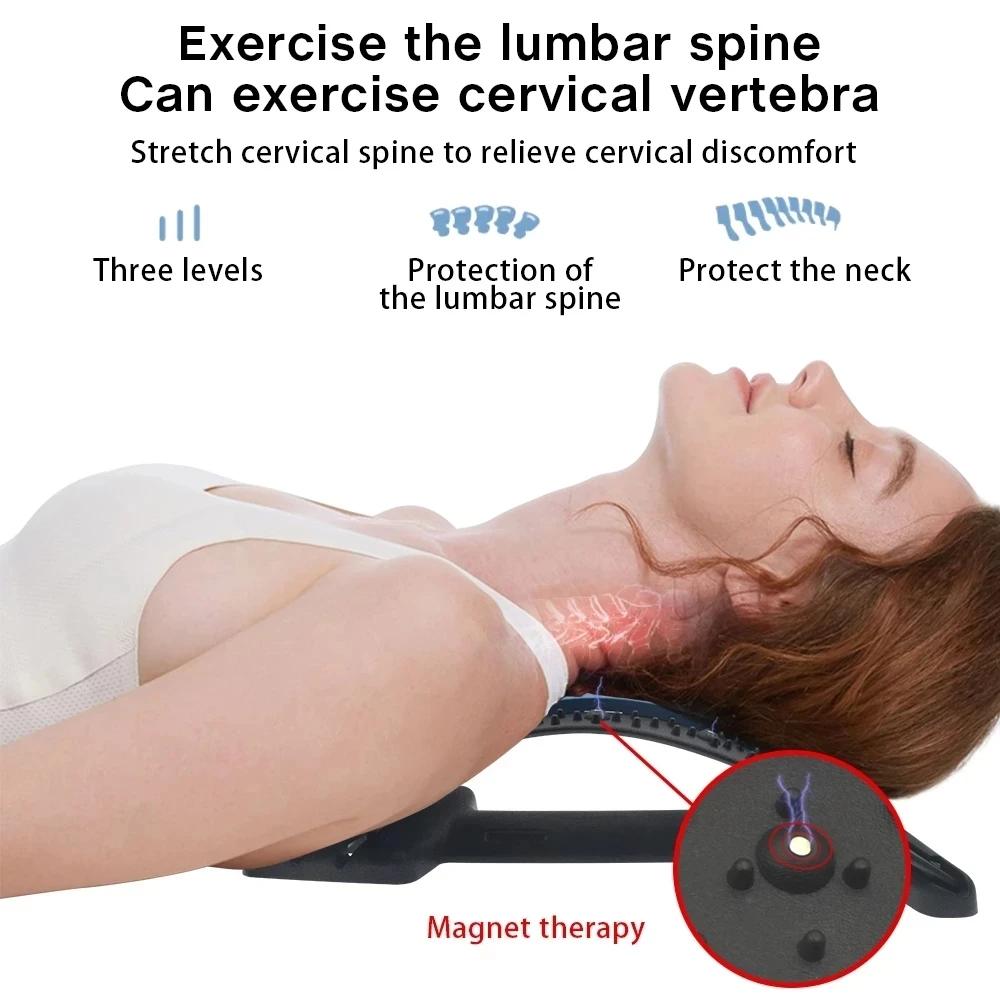 Neck Support Massage Board 4 Level Adjustable Neck Stretcher Traction Devices Stretch Cervical Sporting Fitness Lumbar Support
