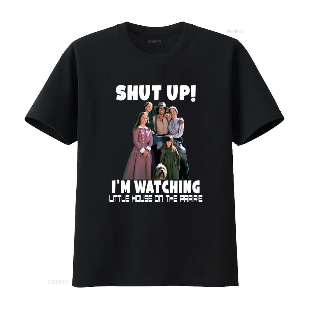 Shut Up I'm Watching Little House On The Prairie Vintage T Shirt For Fans Retro streetwear C