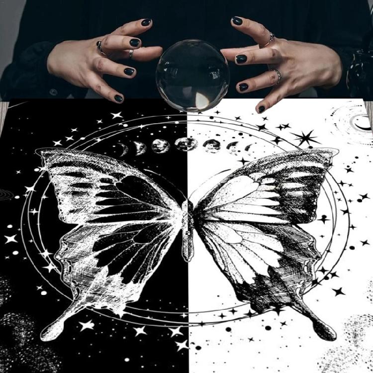 Tapestry Butterfly Moon Phases Tablecloth Bedroom Decorative Background Cloth