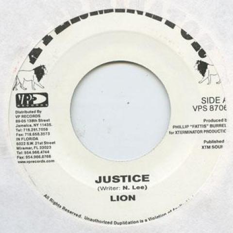 

7inch Record LION - Justice VPS8706 Xterminator 2001 US Reggae, Ska & Dub