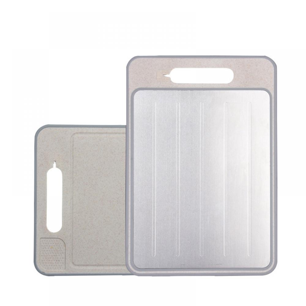 Multifunctional Cutting Board With Knife Sharpener Garlic Grater Double-Sided Non-Slip Chopping Board Defrosting Plate Alloy Aluminum Kitchen