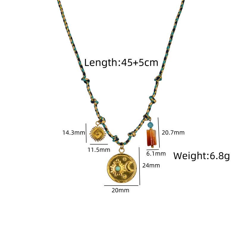 European & American Design Dopamine Color Rope Necklace with Ocean Series Pendant