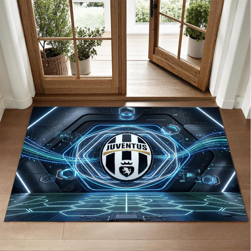 Juventus FC Design Crystal Velvet Rug Soft Decorative Mat for Bedroom Entrance