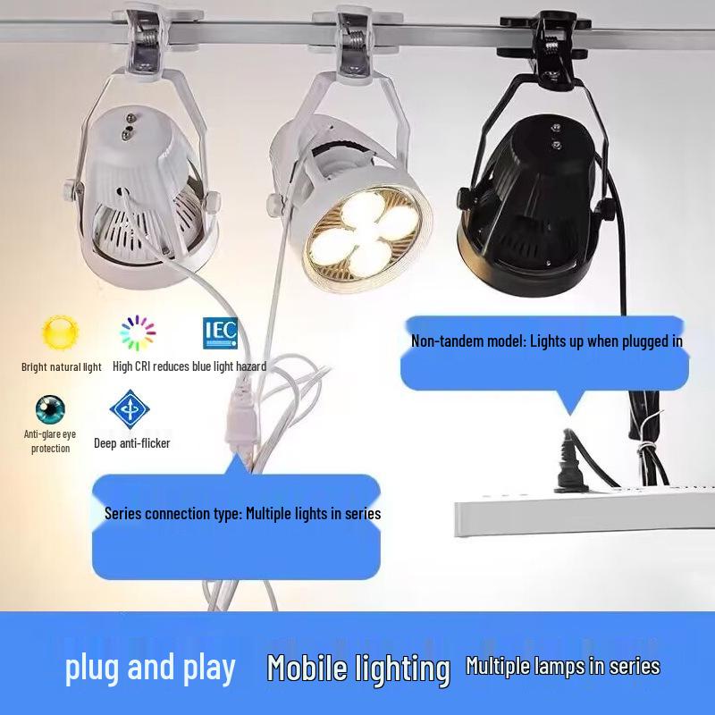 LED Clip-on Super Bright Spotlight for Weddings & Exhibitions – Plug-in, No Wiring Required, Perfect for Display Boards & Market Stalls
