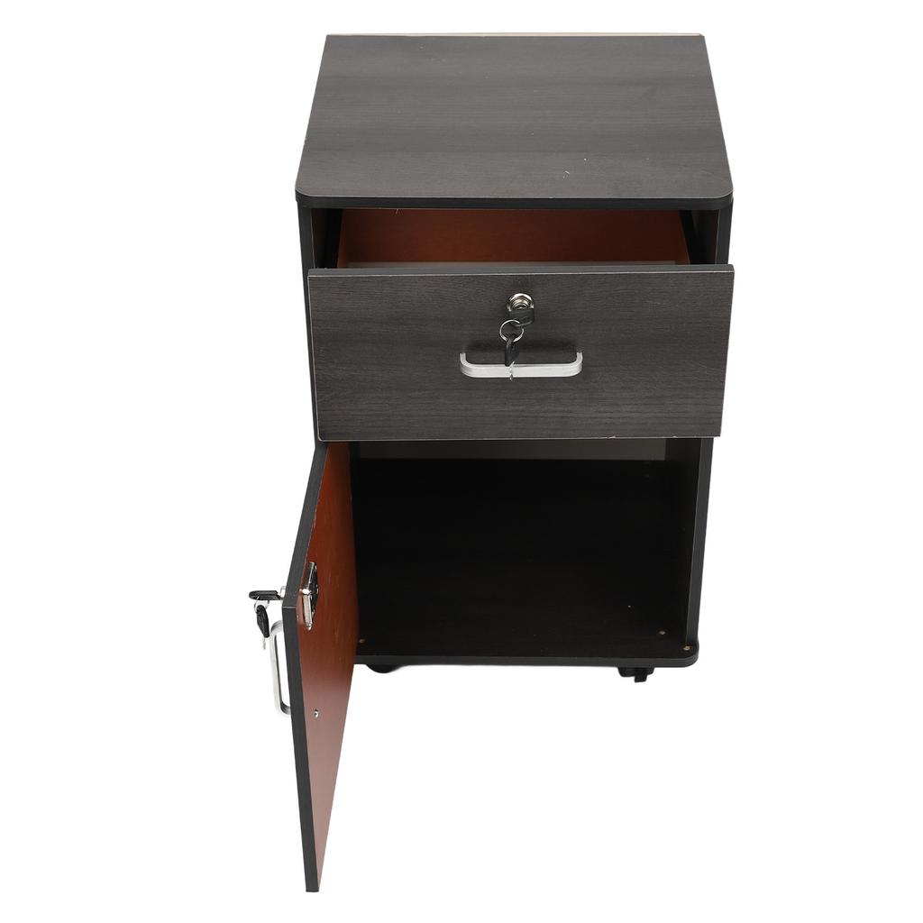 Mobile File Cabinet Multiple Drawers Sturdy Under Desk Rolling File Cabinet with Locks Wheels for Home Office Walnut