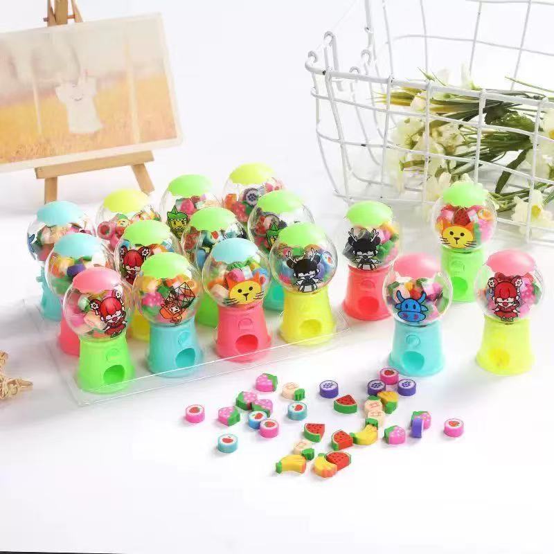 Kawai Schreibwaren Radiergummi Gacha Maschine Spielzeug Cartoon Obstform Grundschule Büro Schulbedarf Kindergeschenk Preise Lieblich