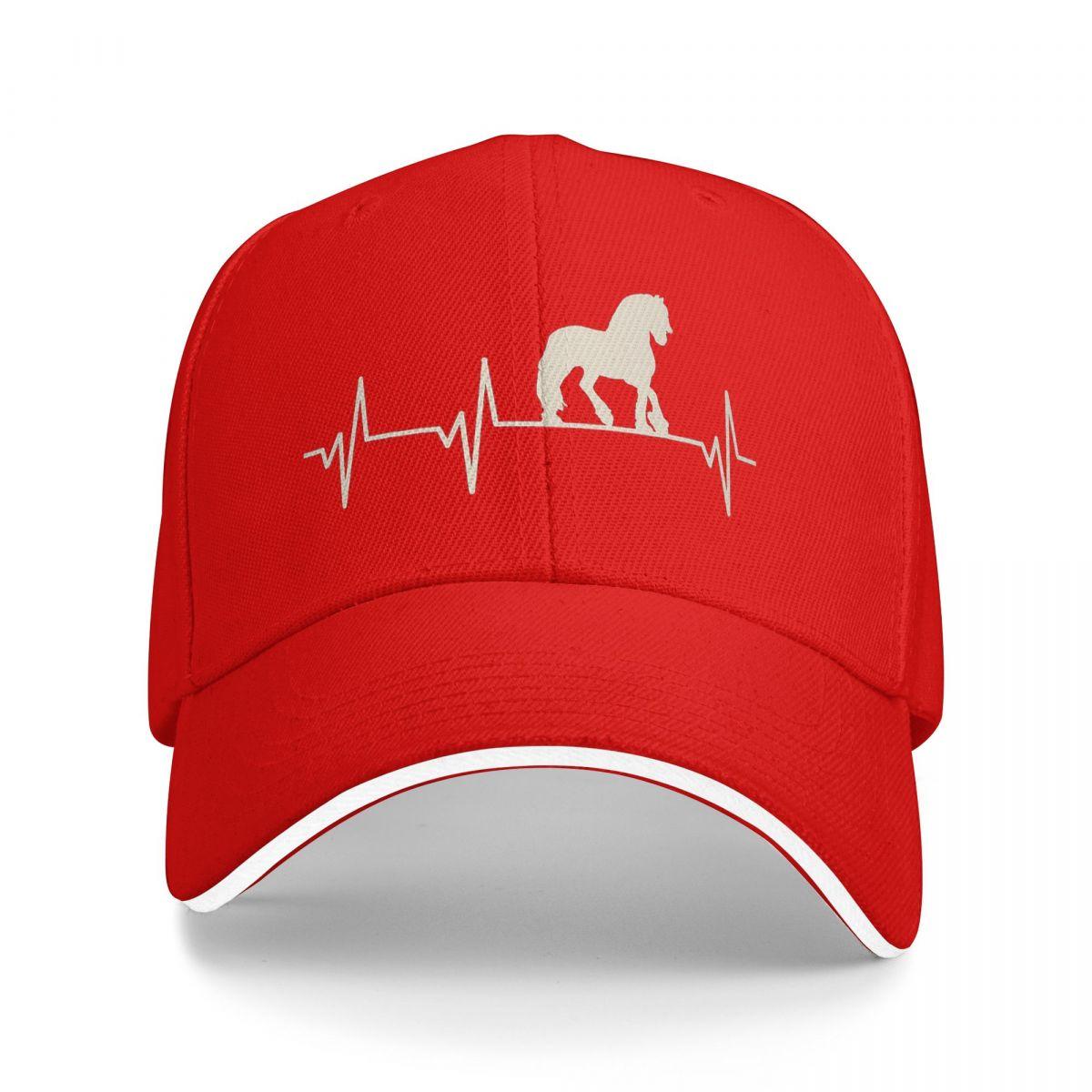 

Horses Heartbeat Graphic Equine Baseball Caps Snapback Baseball Hats Breathable Casual Casquette Outdoor for Men And Women One Size