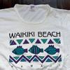 Waikiki Beach Hawaii Single Stitch Vintage T Shirt Anvil 90s Large Fish Travel