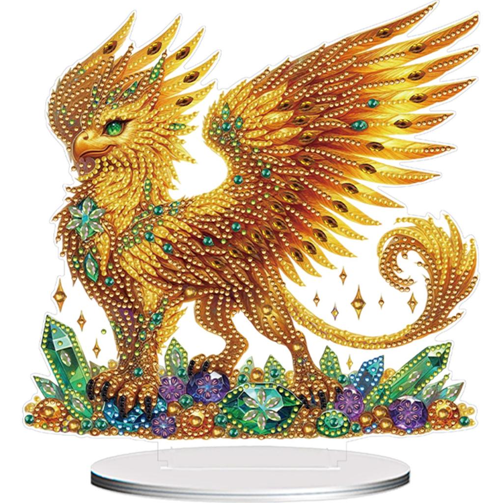 5D DIY Diamond Art Tabletop Decorations Acrylic Special Shape Peacock Diamond Painting Desktop Ornaments Kit Bedroom Table Decor