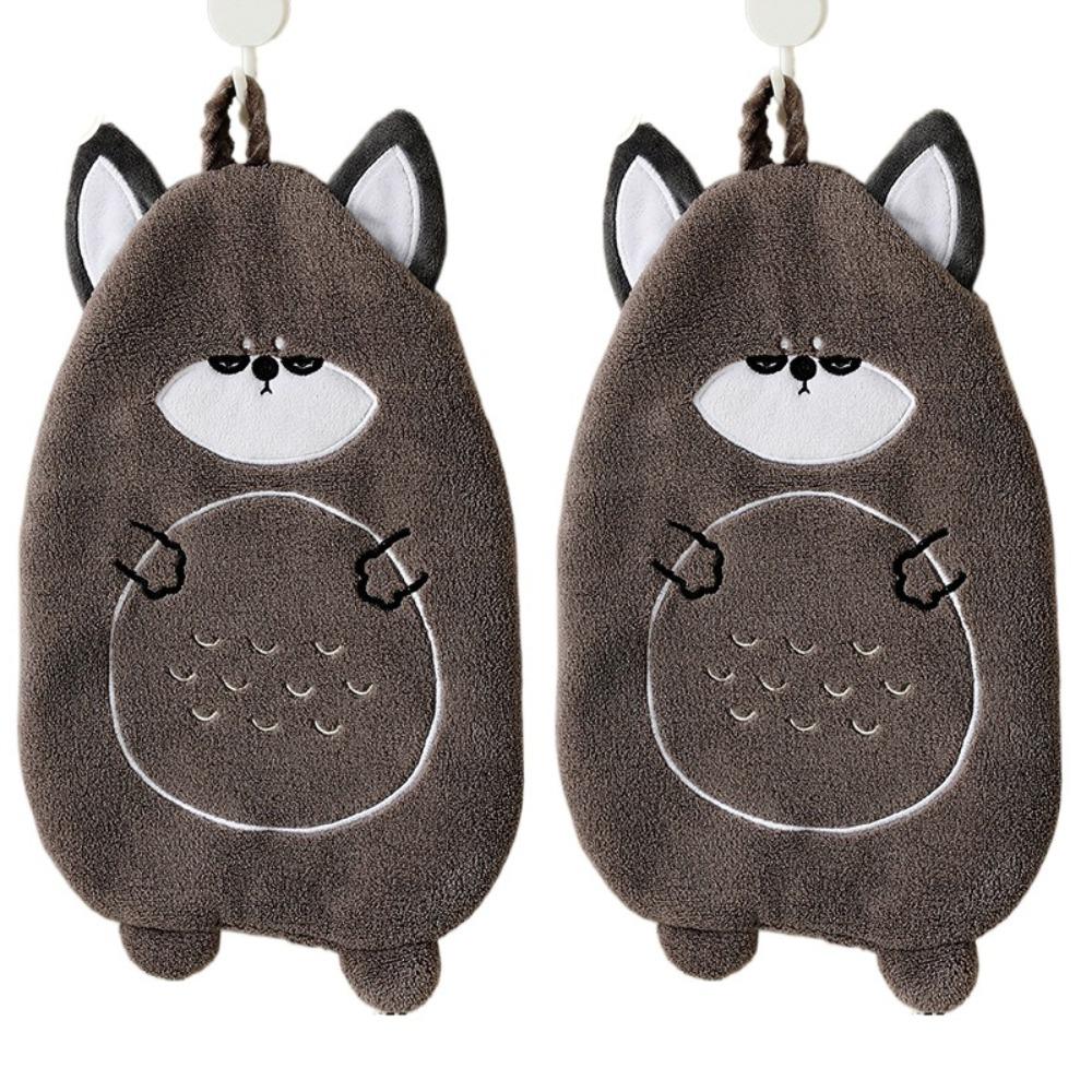 2Pcs Cute Cartoon Chicken Hand Towel Piglet Children's Handkerchief Animal Bath Towel  Kitchen