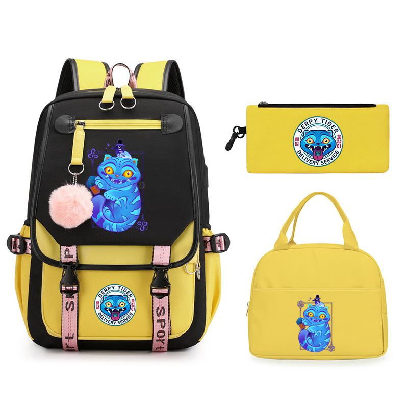 The Witch Hunter Girl Group Has the Same Peripheral Cartoon Korean Version Schoolbag Set, Cross-border Campus Trend, Primary and Secondary School