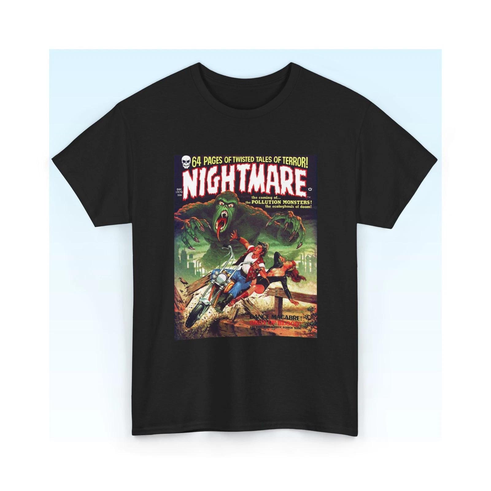 Nightmare Monster Motorcycle Comic Book Cover T-Shirt | Horror Comic Tee S-5XL 2XL