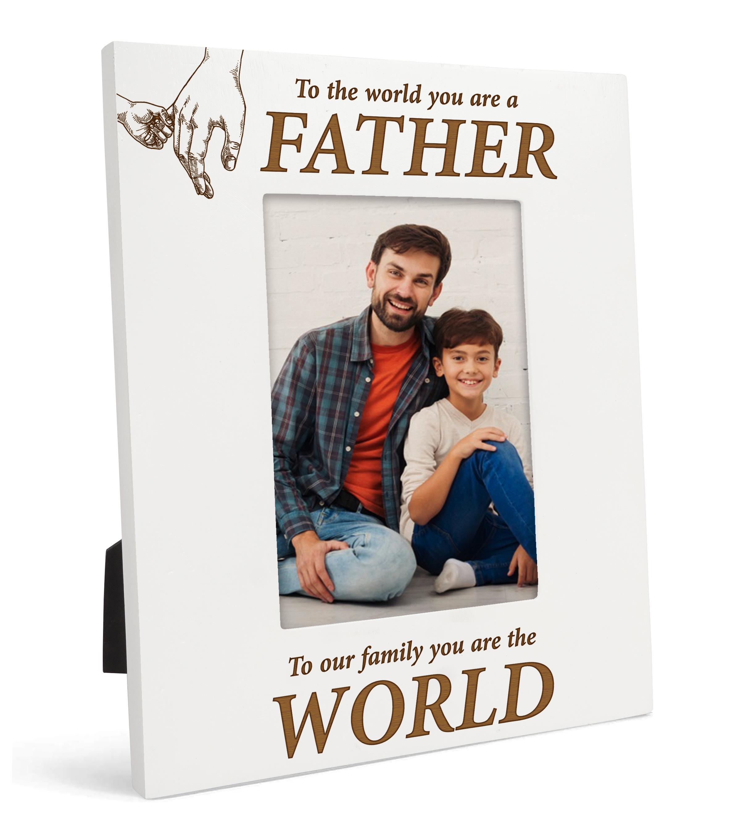 

Милий сувенір, зроблений з любов’ю, настільна фоторамка з гравіюванням, дерев’яна «Ти — світ, цитати», біла фоторамка 4x6 Inches Vertical білий