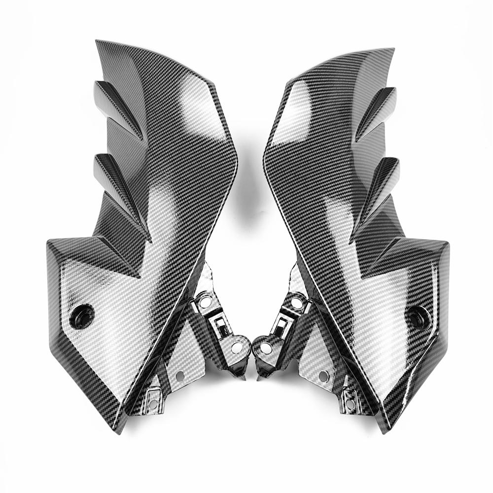 Carbon Fiber Painting Fuel Gas Tank Side Trim Pannel Cover Fairing For Kawasaki Z250 2013-2018 Z300