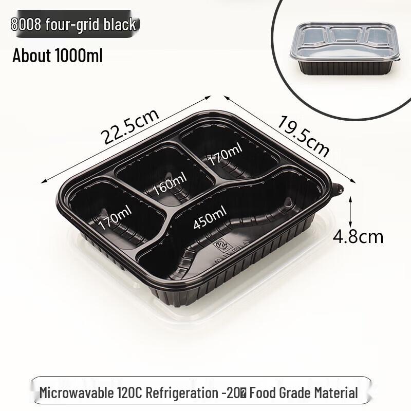

Sweet & Elegant Disposable 4-Compartment Meal Prep Containers